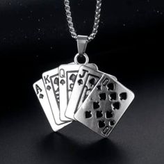 Poker Spade Flush Playing Cards Stainless Steel Unisex Pendant Necklace New Made Out Of Stainless Steel. The Chain Is 24" Long. Can Be Worn With Any Outfit, From Casual To Formal, Making It A Great Addition To Your Jewelry Collection. Makes A Great Gift For Any Poker Or Card Game Enthusiast, Or Anyone Who Loves Unique And Stylish Jewelry. Card Jewelry, Gold Rings Fashion, Rings Fashion, Coffee Bean, Cute Phone Cases, Stylish Jewelry, Card Game, Things To Buy, Poker