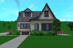 Bloxburg house Bloxburg house ideas I made it! Bloxburg American House, Bloxburg Grandma House, Bloxburg Craftsman House, Grandma House Exterior, Layout House Bloxburg, Bloxburg Town Layout, Blocksburg Ideas, Bloxburg Inspiration, Grandma House