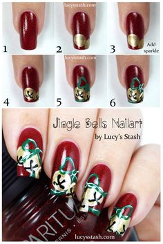 Blooming Gel Nail Art Christmas, Santa Buckle Nails, Christmas Bells Nail Art, Santa Belt Nails, Saved Nails, Holiday Lights Nail Art, Nails Artwork, Nails Xmas, Pretty Pedicures