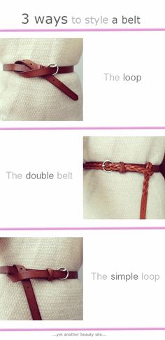 How To Tie A Belt, Plus-koon Muoti, Diy Fashion Hacks, Casual Styles, Belt Style, Fashion Hacks Clothes, Looks Chic, Clothing Hacks