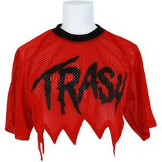 JEREMY SCOTT Brassière Cliquez pour Agrandir Punk Tops, Crop Tops Shirts, Shirts Crop, Cropped Shirts, Jeremy Scott, Top Crop, Red Shirt, Red Top