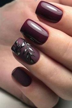 Healthy Nails Powder Designs, Mulberry Nails Design, Eggplant Nails Designs, Wine Coloured Nails, Mother Of Groom Nails, Fall Nail Designs Autumn Burgundy, Plum Fall Nails, Black And Burgundy Nails, Black Autumn Nails