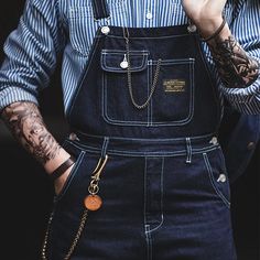 Vintage Heavy Duty Primary Color Worker Denim overalls Mens Denim Inspiration, Aesthetic Rock, Coveralls Mens, Baggy Overalls, Men's Denim Style, Men Jumpsuit