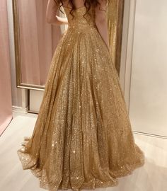 Gold Ball Gown Aesthetic, Sweet 16 Gold Dress, Gold Ball Dress, Gold Formal Dresses, Golden Ball Gown, Gold Birthday Dress, Gold Sweet 16 Dresses, Gold Ballgown, Golden Prom Dress