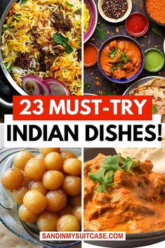 Try some of these popular Indian food dishes the next time you go to an Indian restaurant! From biryani and butter chicken to samosas and naan, you're sure to love these different types of Indian curry, Indian side dishes and other Indian dishes. India Recipes, Indian Side Dishes, Madras Curry, Pakistani Recipes, Healthy Indian Recipes, Mint Sauce, Indian Chicken, Global Cuisine