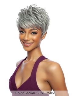 Red Carpet Chic-Xie RCCX104 LAVEENA Full Wig. Heat resistant fiber. Colors shown are CHARCOAL, MOCHABLOND. Pre-santized cap. Comes with average size cap and adjustable straps. Cap comes with front and back combs. Manufactured by Mane Concept Back Combing, Living On The Edge, Pixie Cut Wig, Full Wigs, Wigs Hair, Short Hairstyle, Synthetic Wig, Wigs Hair Extensions, Synthetic Wigs