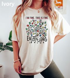 Comfort Color Everything Is Fine Christmas T-shirt, Funny Christmas Shirt Office Christmas Shirt Ideas, Christmas T Shirt Ideas Family, Christmas Shirts Cricut, Christmas Tshirt Ideas Funny, Christmas Cricut Shirts, Cricut Christmas Shirts, Trending T Shirt Designs, Christmas Shirt Ideas Vinyl, Christmas Tshirt Designs