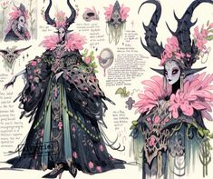 an image of some sort of costume with flowers on the head and horns in it