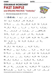 the past simple and spelling practice worksheet