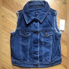 #Gap Blue Jean Rough Sleeveless Snap Up Vest Brand New With Tags #Denim Blue Jean Vest, Jean Vest, Gap Jacket, Gap Jackets, Blue Jean, Kids Jacket, Blue Jeans, New Color, Gap