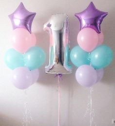 balloons are arranged in the shape of stars