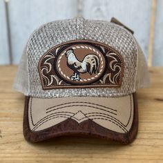 Gorra Vaquera GD2319 RS KHK Khaki con Gallo - Gorras Vaqueras Hats Cowboy, Structured Top, Denim Cap, Western Hat, Cap Style, Western Hats, The One Show, Local Government, Embroidered Design