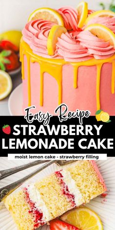 this easy recipe for strawberry lemonade cake is the perfect dessert to serve with friends