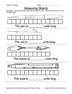 the worksheet for measuring objects with numbers and words to help students understand what they are