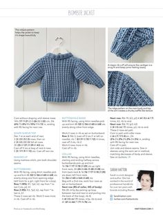 the knitting pattern for a sweater and hat is shown