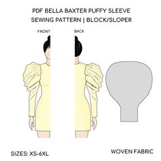 the sewing pattern for a women's dress with ruffled sleeves