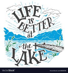 a shower curtain with the words life is better at the lake