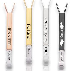 PRICES MAY VARY. Exquisite Craftsmanship: The Serro's Personalized Vertical Bar Necklace is meticulously crafted from premium 925 Sterling Silver or 18K Gold Plated options, offering a hypoallergenic, tarnish-resistant finish. Choose from elegant Silver, Gold, Rose Gold, or striking Black to perfectly match your style. Versatile Chain Designs: With a selection of Cable, Chains available in lengths from 16” to 24”, with 2" extentions our necklaces cater to every preference. Each features a secure Mom Clothing, Engraved Bar Necklace, Vertical Bar Necklace, Necklace Stand, Vertical Bar, Slide Bar, Customized Jewelry, Blue Gift, Bar Pendant