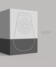 an image of a white and black box with the word beebo on it's side