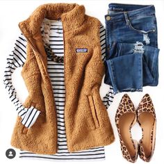 Looks Jeans, Leopard Print Shoes, Print Shoes, Vest Fashion, Looks Chic, Fall Fashion Outfits, Casual Fall Outfits