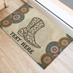 a door mat with a cowboy boot on it