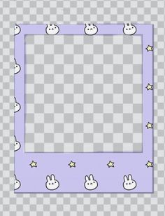 a square frame with bunny ears and stars on the bottom, as well as an empty space in the middle