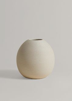 Handmade Ivory Clay Ribbed Sphere Vase Sphere Vase, Interior Design Aesthetic, Ribbed Vase, Dried Botanicals, Vase Handmade, Round Vase, Handmade Vase, Hand Making, Ribbed Texture