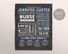 a chalkboard poster with the names of nurses on it