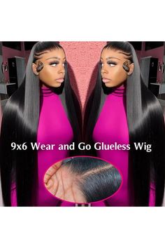 Wear &amp; Go Glueless Pre Braided Wig Human Hair Pre Plucked for Beginners 9x6 Closure Straight HD Lace Front Wigs Human Hair 200% Density Bleached Knots No Glue 3 Seconds to Wear Glueless Wig Edgy Hairstyles, Alt Girls, Lace Front Wigs Human Hair, Braided Wig, Wig Human Hair, Wigs Human Hair, Edgy Hair, Braids Wig