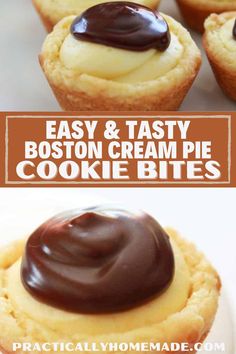 two different images of cookies with chocolate frosting on top and the same one in front