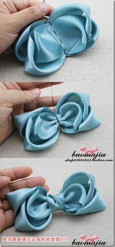 how to make an easy bow for hair or nails with the help of two hands