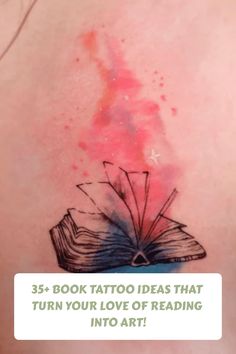 the back of a woman's neck with an open book tattoo that reads, 35 - book tattoo ideas that turn your love of reading into art