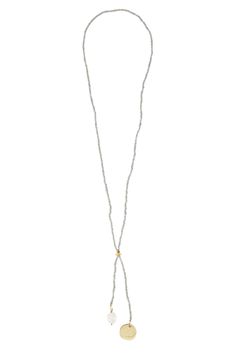 Moonbeam Lariat Necklace - Ten Thousand Villages Luxury Adjustable Beaded Lariat Necklace, Candle Wall Decor, White Moonstone, Body Wraps, Cuff Rings, Gold Coin, Grey Glass, Pin Jewelry, Bead Stringing