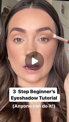 Megan Lombardi | Los Angeles on Instagram: "3-step beginner’s eyeshadow tutorial anyone can do- great for hooded and aging eyes! Send to a friend that struggles with eyeshadow and skips it altogether! Using the @makeupbymario Master Mattes palette. Any similar colors will do! Brush is by @thebkbeauty!   #eyeshadow #tutorial #eyeshadowtutorial #hoodedeyes #agingeyes #makeup #makeupartist" 3 Step Eyeshadow, Applying Eyeshadow Step By Step, Neutral Eye Shadowing Tutorial, Easy Eye Makeup Tutorial Hooded Eyes, How Makeup Step By Step, Make Up Step By Step Eyes, Makeup That Looks Good On Camera, Neutral Wedding Eye Makeup, Applying Eyeshadow To Hooded Eyes