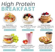 an image of high protein breakfast menu