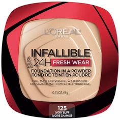 L'Oreal Paris Infallible Up To 24H Fresh Wear Foundation In A Powder - Ivory Buff - 0.31oz : Target Maybelline Fit Me Powder, Infallible Foundation, Spf Foundation, Infallible Pro Matte, Loreal Infallible, Loreal Paris Infallible, Neutral Undertones, Foundation Makeup, Foundation Powder