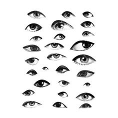 an image of many different eyes in black and white, including one with the eye open