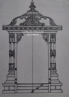 an architectural drawing of a gazebo