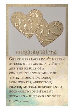 congratulations card with two hearts on the front and back, in gold foiled paper