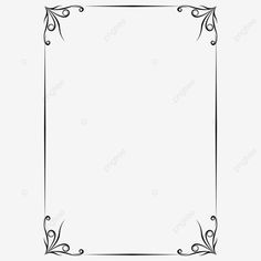 a black and white square frame with scrolls