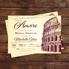 an old style wedding card with the words that's amore on it and a drawing of