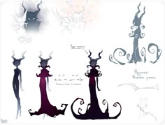 the concept art for an animated character from disney's maleficents movie