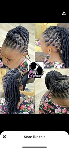 Long Dreadlock Styles For Women Updo, Half Up Half Down Loc Styles For Women Long, Loc Styles Medium Updo Women Pineapple, Ponytail Loc Styles For Women, Loc Pigtails Style, Style Locs Hairstyles, Female Dreadlocks Styles Long, Elegant Locs Hairstyles, Loc Braids Styles