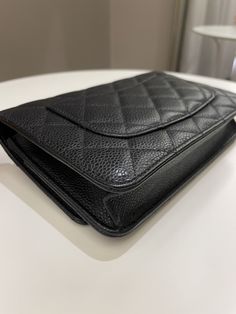 Chanel Classic Quilted Wallet on ChainBlack Caviar GHWSize 18.5 x 12 x 3.5 cmChain drop 60 cmSeries 279.7/10 Like New (inevitable scratches on hardware, minimal sign of use. Almost clean front, back and interior)Includes hologram intact, no cardRTP 4800 sgdPrice now 3150 sgd 2350 usd CN5547-02 Quilted Wallet, Wallet On Chain, Black Caviar, Gold Ounce, Chanel Bag, Luxury Bags, Chanel Classic, Chanel, Wallet