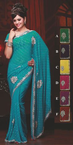 teal saree Hindu Clothing, Wedding Party Dress Guest, Party Wear Sarees Online, Indian Bridesmaids, Wedding Dresses Indian, Jamaica Wedding, Bridesmaid Saree, Bridesmaid Ideas