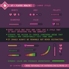 an old - school computer game screen with text and symbols in pink, purple and green