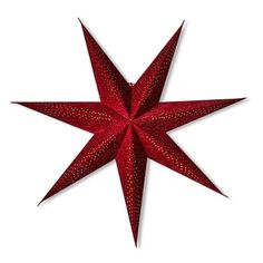 a red star shaped object on a white background