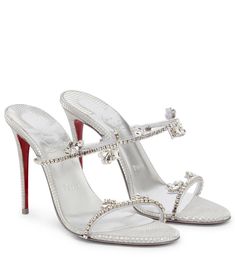 Christian Louboutin's Just Queen series exudes a regal air. Louboutin Crystal Heels, Prada Sandals, Crystal Heels, Kate Spade Dress, Louboutin Heels, Christian Louboutin Heels, Embellished Sandals