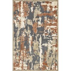 an orange and gray rug with different colors