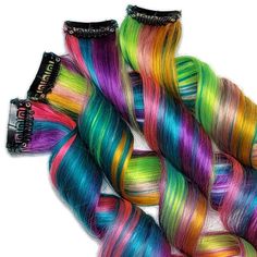 This Rainbow Colored Hair Extensions Set Includes Aquas, Blues, Teals, Orange, Pink & Purple! The Details: 4 Piece Set Each Piece Is About 1.5" Wide Double Drawn 100% Remy Human Hair -Meaning They Not Only Look Like Real Hair, They Are Real Hair And Can Be Heat Styled, Cut And Color As You Could With Your Own Natural Hair. 18 Inches Long Add Color To Your Hair Without Damaging Chemicals And Upkeep Or Commitment To Any Colors! Also Add Volume To Your Hair As These Are Double Drawn, Remy Human Hai Add Volume To Your Hair, Brown To Blonde Ombre, Colored Hair Extensions, Hair Comb Accessories, French Hair, 100 Remy Human Hair, Remy Human Hair Extensions, Real Hair, Colored Hair